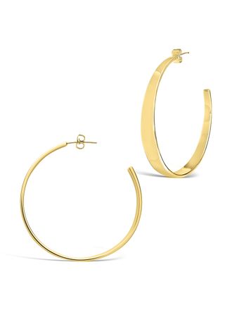 Sterling Forever Graduating Hoop Earrings-Gold
