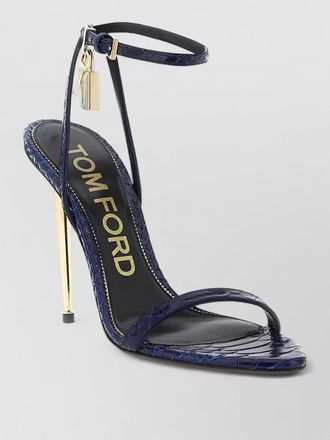 Tom Ford padlock sandals ankle strap gold hardware