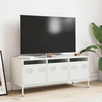 Berkfield Home TV Cabinet White 101.5x39x43.5 cm Cold-rolled Steel