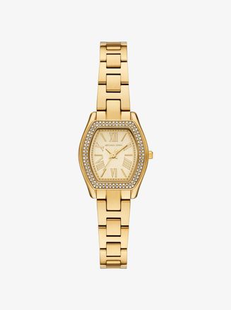 Michael Kors Petite Chelsea Pav&eacute; Gold-Tone Watch