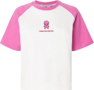 GCDS Wirdo T-shirt - Dames - T-shirts - Wit - 2XS - Katoen - Tops