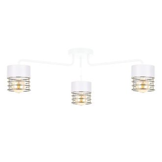 Netlighting Royal Multi Arm Semi Flush Ceiling Light White Gold 70cm 3x E27