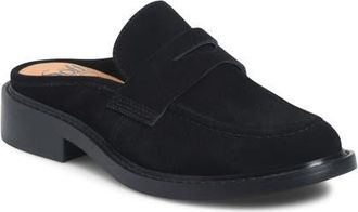 S&ouml;fft Monique Penny Loafer Mule in Black Suede at Nordstrom, Size 6.5