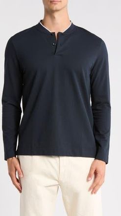 BOSS Pal Long Sleeve Blade Collar Polo in Dark Blue at Nordstrom Rack, Size Xx-Large