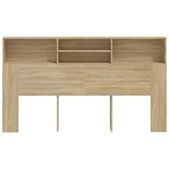 Berkfield Home Headboard Cabinet Sonoma Oak 180x19x103.5 cm in Light Tan