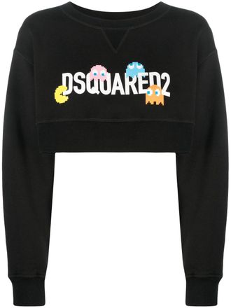 Dsquared2 Sweater met logoprint - Zwart