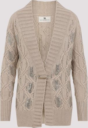 Ermanno Scervino Beige V-Neck Cardigan