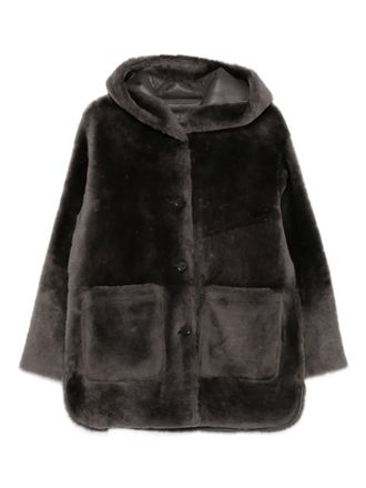 Arma hooded patch-pocket jacket - women - Artificial Fur - 40 - Brown