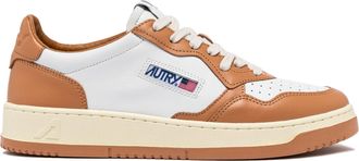 Autry Womens Medalist Bicolor Leather Sneakers White/Hazelnut