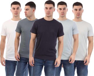 Duck and Cover Heren Demtare Mouw T-shirt met print (Pak van 5) (Veelkleurig)