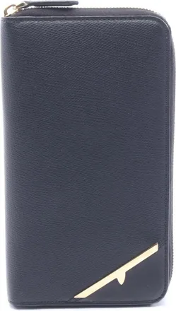 Fendi Black Leather Long Wallet (Bi-Fold) (Pre-Owned)