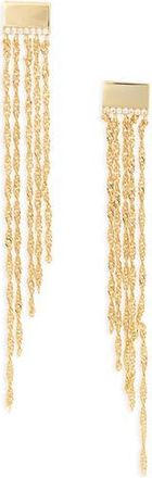 Nordstrom Rack Shimmer Chain Fringe Drop Earrings in Clear- Gold at Nordstrom Rack