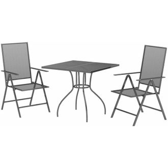 vidaXL Juego De Comedor De Jard&iacute;n 3 Piezas Acero Gris Antracita Vidaxl