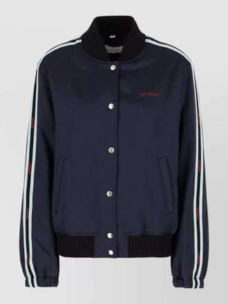 Off-white acetate blend padded bomber jacket