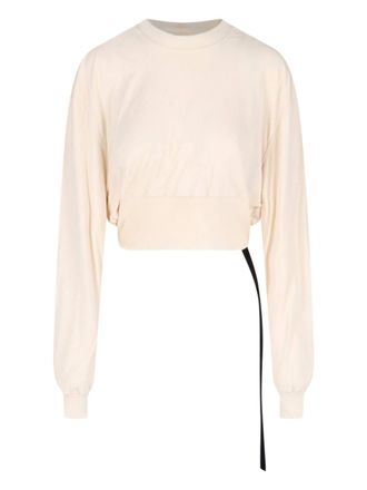 Rick Owens Cropped T-shirt With Lace