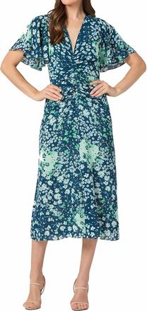 Shoshanna Drew Dress In Navy Sky Multi