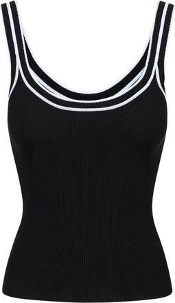 Iceberg Geribbelde Tanktop - Dames - Tops zonder mouwen - Zwart - M - Katoen - Tops