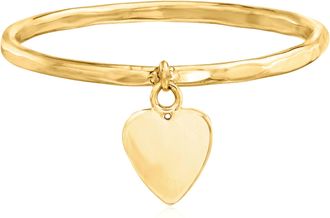 Ross-Simons 14kt Yellow Gold Heart Charm Ring