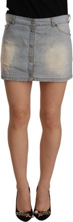 Ermanno Scervino Jeans Mini Rok Met Knopen Sluiting