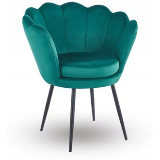 OEM Sill&oacute;n De Terciopelo Verde Silla Moderna Furnitex Patas Negras