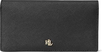 Lauren Ralph Lauren Crosshatch Leather Slim Womens Wallet Bi-fold Womens Wallet Black