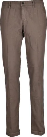 Mason's Brown Stretch Cotton-Blend Pants
