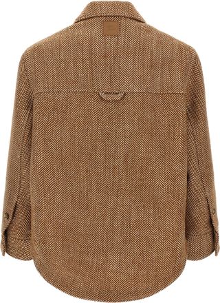 Ami Chevron Virgin Wool Overshirt - Brown