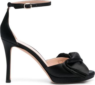 Kate Spade New York 100mm bow-detail satin sandals - women - Cotton - 10.5 - Black