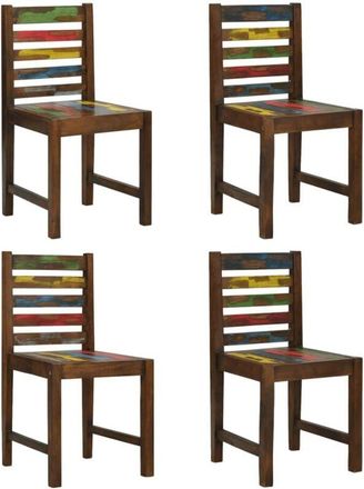vidaXL Vidaxl - Sillas de comedor 4 unidades madera maciza reciclada
