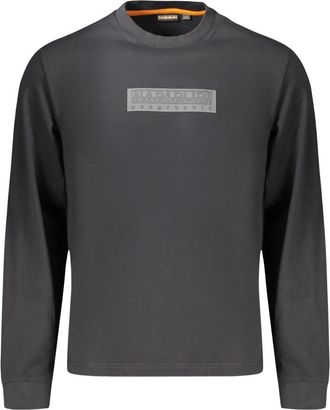 Napapijri Camiseta de manga larga con logo en caja - Tops - Hombre - Negro - 2XL