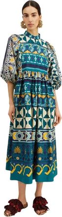 La DoubleJ Casareale Midi Jurk - Dames - Casual kleedjes - Veelkleurig - L - Katoen - Kleedjes