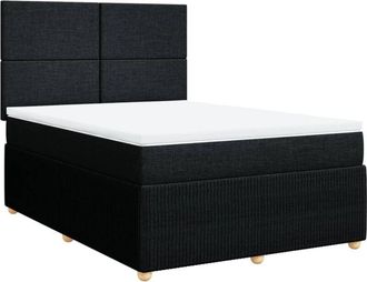 vidaXL Vidaxl - Cama Box Spring Con Colch&oacute;n Tela Negro 140x200 Cm