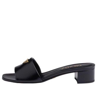 Prada (WMNS) PRADA SS26 Saffiano Patent Leather Sandals Black 1XX730-3A9S-F0002