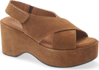 Cordani Jessie Slingback Platform Sandal in Clove Suede at Nordstrom, Size 35