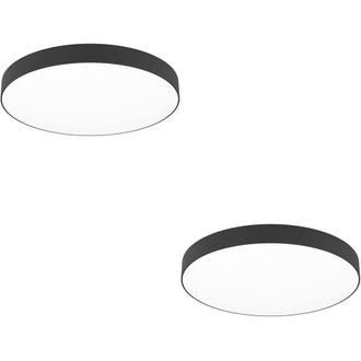 Loops 2 PACK Sleek Black Ceiling Light for Indoor - Stylish Semi-Flush