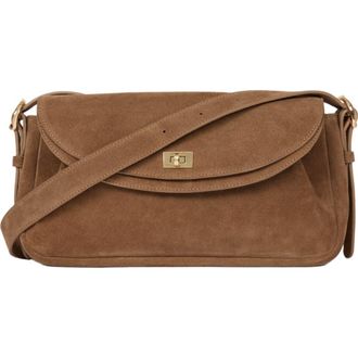 Sandro Le Mambo suede leather bag in Beige at Nordstrom, Size Medium