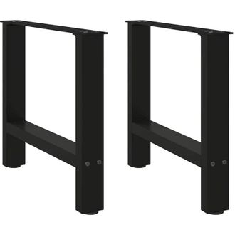 vidaXL Patas Para Mesa De Centro Negras (2 Unidades, 50 X 42-43 Cm, Acero) Vidaxl