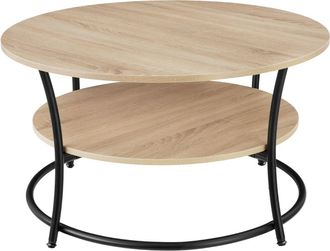 TecTake Mesa de caf&eacute;, madera industrial clara, roble Sonoma