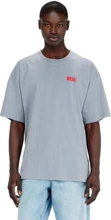 Diesel Cotton T-shirt with Diesel Biscotto print - T-Shirts - Man - Grey