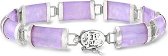 Ross-Simons Lavender Jade Good Fortune Bracelet in Sterling Silver