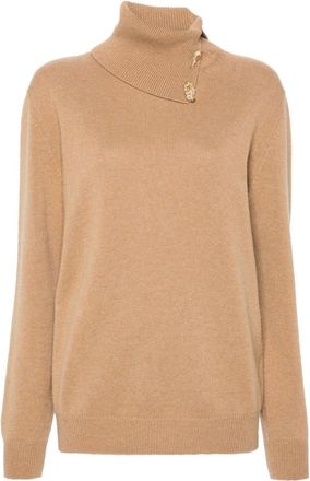 Fabiana Filippi Fabula-buttons cashmere sweater - women - Cashmere - 44 - Neutrals