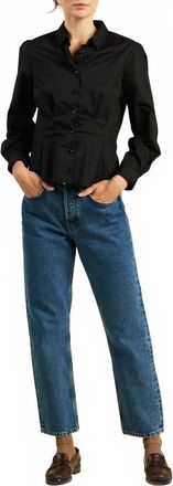 Trovata Valentina Button Down Blouse In Black