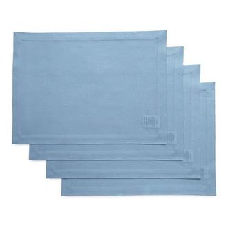 Solino Home Linen Placemats - Diana, 14 x 19 in Dusty Chambray Blue at Nordstrom, Size Medium