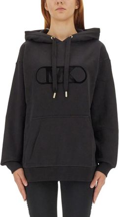 Michael Kors Gezellig Logo Sweatshirt Oversized Fit Vrouwen - Dames - Hoodies - Zwart - L - Hoodies & sweatvesten