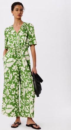 Whistles Floral Tie Waist Jumpsuit in Grn/multi at Nordstrom, Size 12