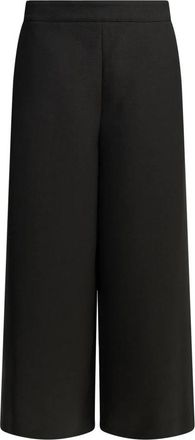 Chlo&eacute; Wool Crepe Wide-Leg Tailored Pants - Dames - Wijde Broeken - Zwart - S - Katoen - Broeken