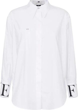 Elisabetta Franchi Cotton Poplin Shirt - Dames - Overhemden - Wit - 2XL - Katoen - Overhemden