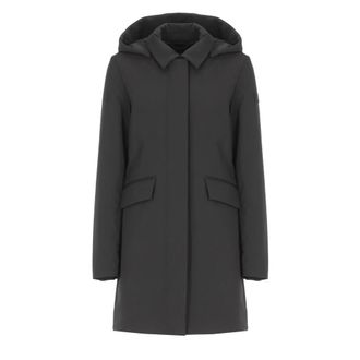 Peuterey Jassen, Dames, Zwart, S, Leer, Gladde Slim Fit Jas