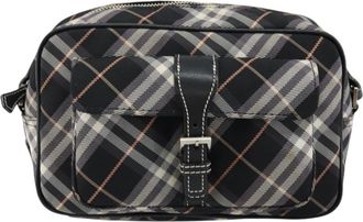 Burberry Nova Check Blue Label Nylon Black Nylon Bag (Pre-Owned)