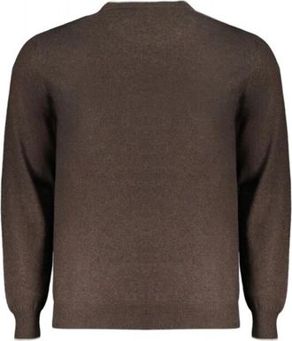 Harmont & Blaine Coltrui MET Contrasten - Heren - Ronde hals truien - Bruin - 3XL - Wol - Truien & Vesten